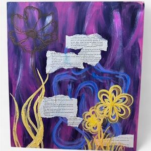 Abstract Purple and Yellow Canvas Art